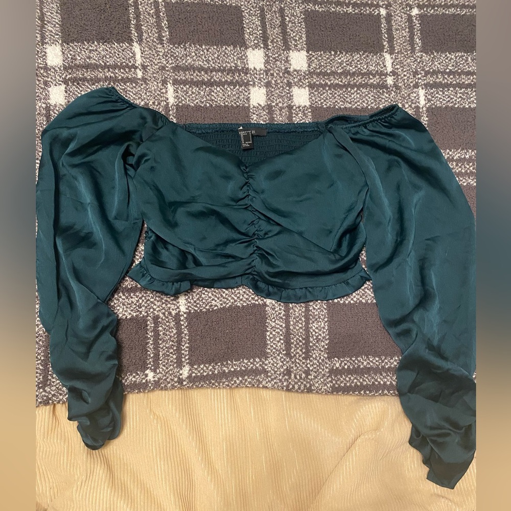 Emerald green crop top. Worn once. Size small.